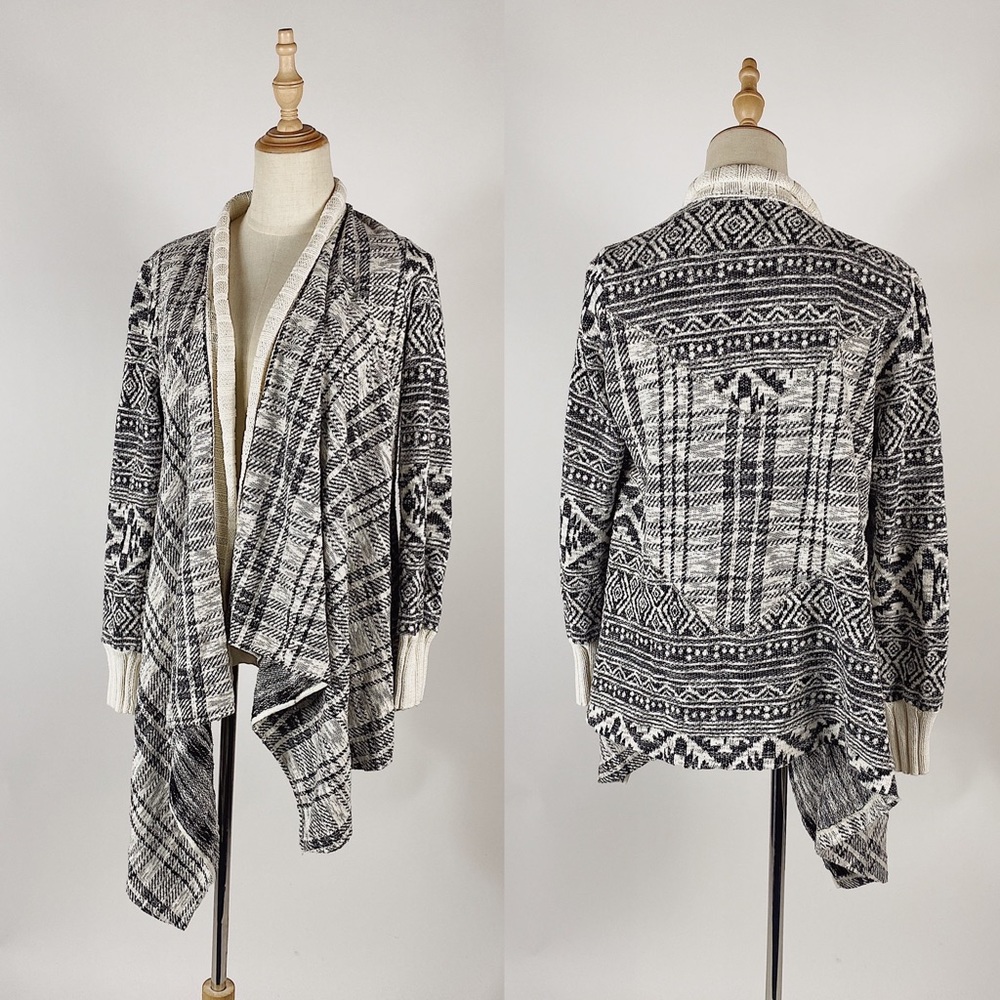 Anthro Tiny Asymmetric Open Front Cardigan Cotton - image 1